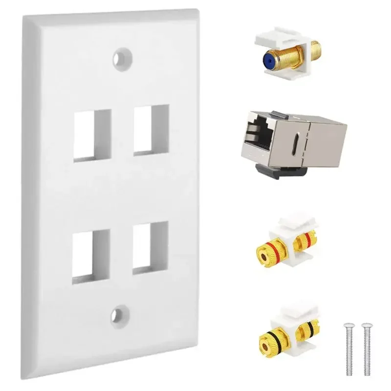 لوحة أمريكية متعددة المنافذ 115*70 مللي متر مقبس حائط تلفزيون F Head CAT6 شبكة عالية الوضوح HDMI متوافق مع رئيس مكبر الصوت #3