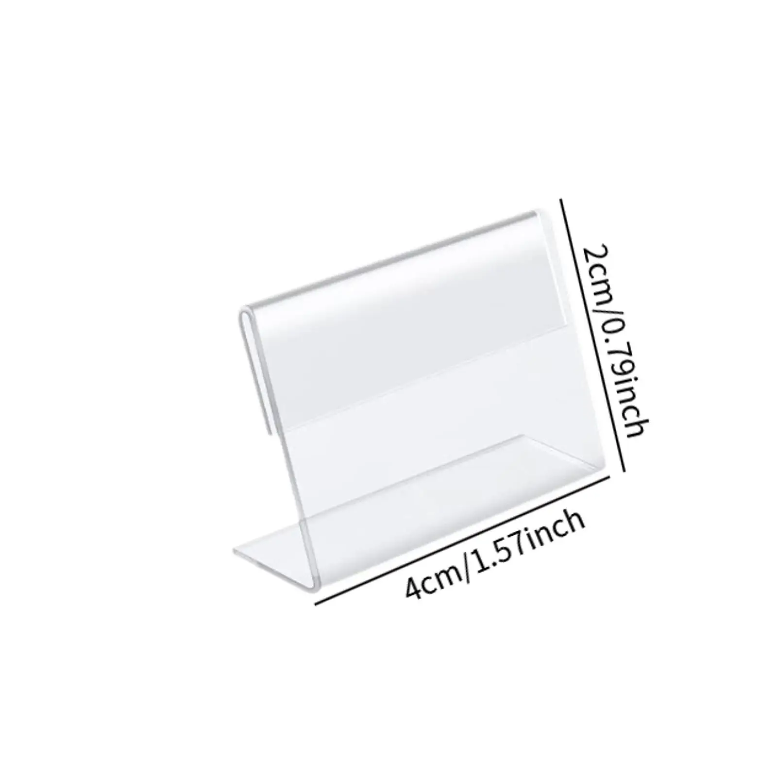 100x Mini Acrylic Sign Display Holders 4x2cm for Retail Store Sturdy Versatile L Shape