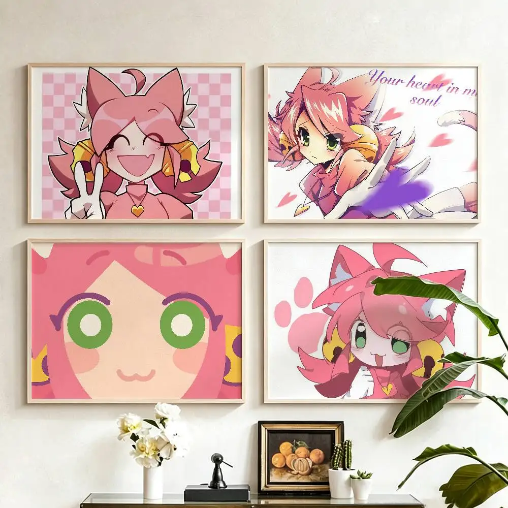M-Mad Mew Mew U-Undertale Pink Cat Custom HD Waterproof Self Adhesive Wall Art Poster