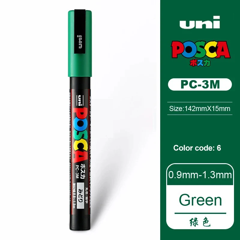 1 stücke Japan UNI POSCA Acryl Marker Stift PC-3M 0,9mm-1,3mm Stift auf wasserbasis POP Werbung Poster Graffiti 24 Farbe Kunst Malerei