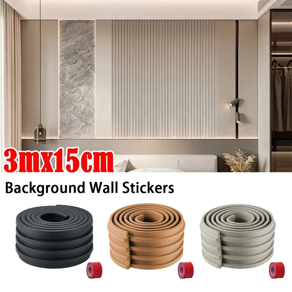 

3m Background Wall Stickers Imitation Wooden Grille Waterproof Decorative Panels DIY Self-adhesive NBR Grille Strips
