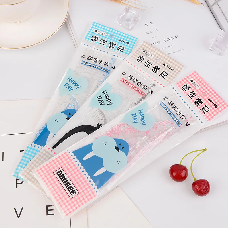 20cm Folding Ruler Set Packed In A Soft PVC Bag for Easy Storage Not Easy To Lose Student Triangle Geometry Ruler