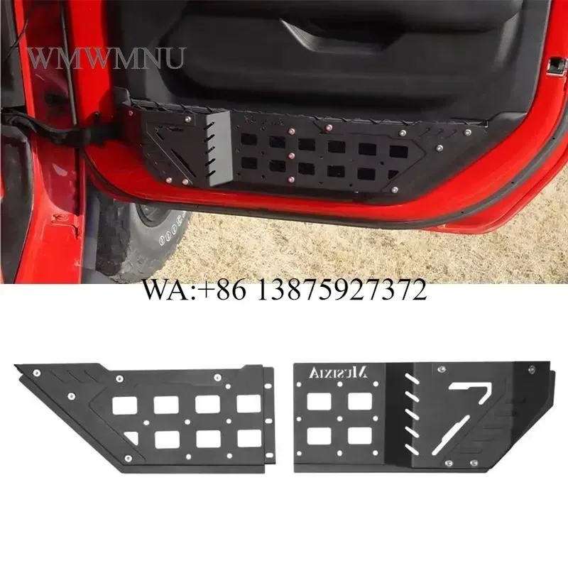 Wmwmnu Black Steel Organizer Box Door Side Molle Panels Front Rear Door Storage Pockets for JL JT 2018-2024
