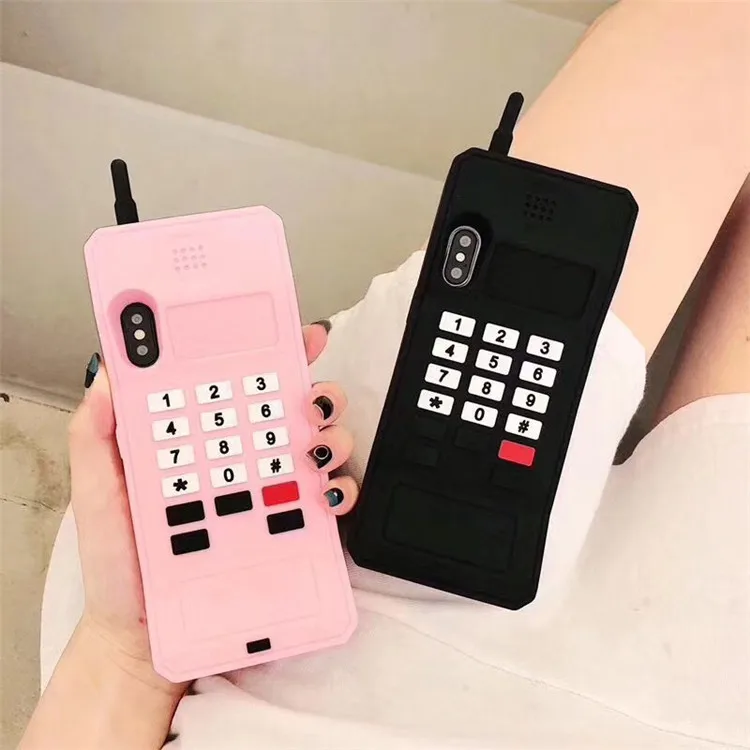 3D-Cartoon-Telefonantenne-Design-Telefonhülle für iPhone 17 16 15 14 13 12 11 Pro Max XS X 6 7 8 Plus Silikon stoßfeste Abdeckung