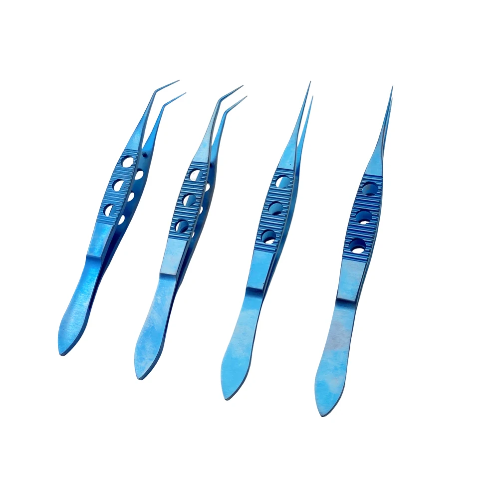 Eyelid Tweezers 102 ophthalmic microsurgical instruments Ophthalmic forceps with Teeth and platform