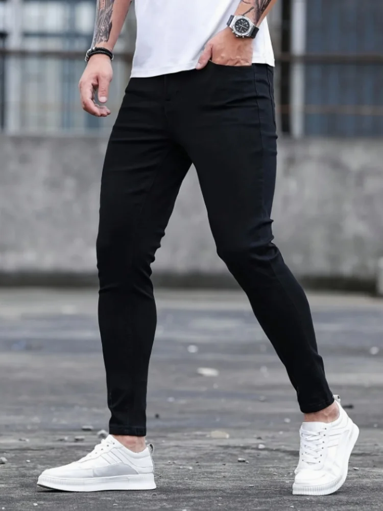 

Мужские классические черные джинсы Slim Fit, вневременная элегантность и современный комфорт