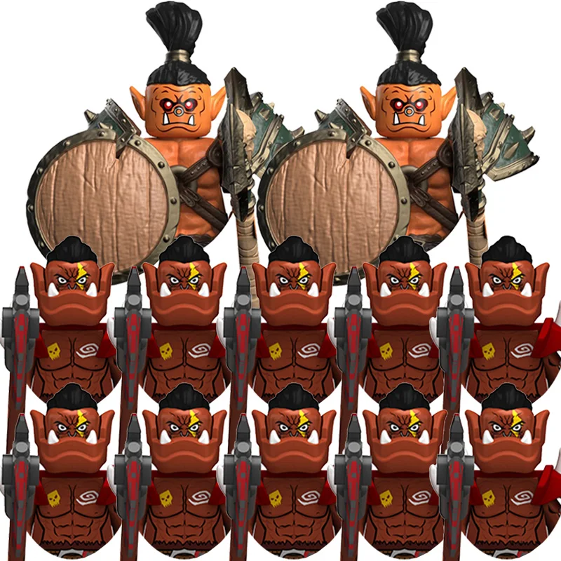 Children's Building Blocks Toy medieval Orc Series Combination Set Mini Soldier Warrior Model Kids Birthday Gifts