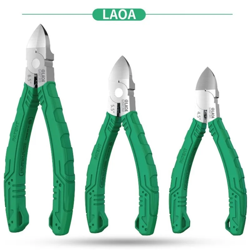 LAOA New Plastic Pliers 4.5/5.5/6.5inch Stainless Steel Wire Cutter Jewelry Cable Cutting Side Snips Motorcycle Repair Tools