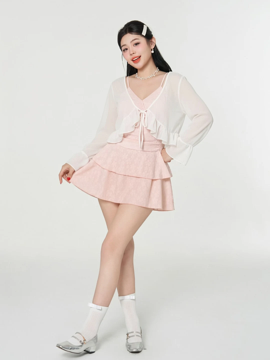 

Sweet Style One-Piece Swimsuit for Plump Girls Pink Water Park Large Size Conceals Flattens And Slims up to 200 Pounds