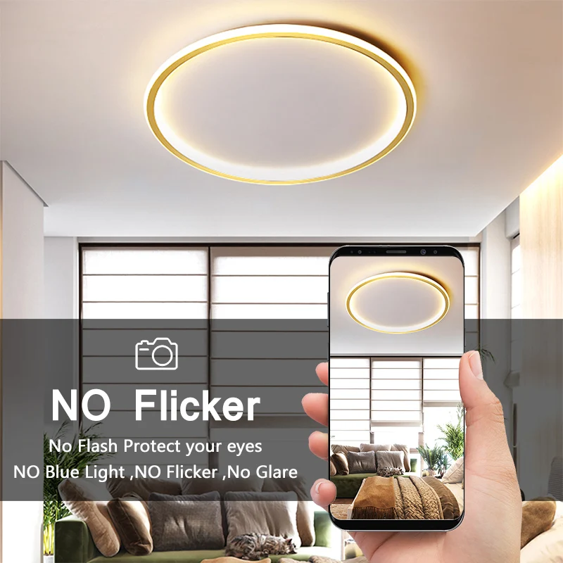 Large Size Led Ceiling Lamp Ultra Thin Round Panel Ceiling Lights 58W For Modern Living Room Bedroom Balcony Loft Ceiling Lamps