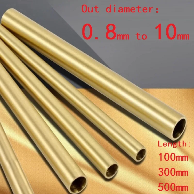 Brass Round Tube Pipe Brass Tube Capillary Large Our Diameter 0.8mm 1mm 1.5mm 2mm 2.5mm 3mm 4mm 5mm 6mm 7mm 8mm 9mm 10mm