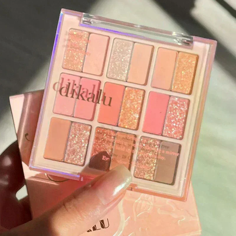 Paleta de sombras de ojos de 18 colores, paleta de sombras de ojos coreanas de larga duración, maquillaje de ojos, paleta de sombras de ojos, cosméticos