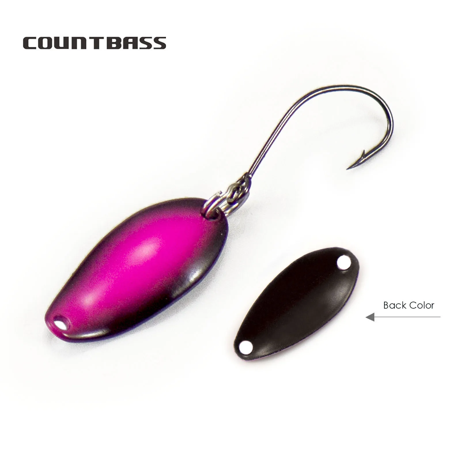 Countbass Trout Spoon With Korean Single Hook, Size 1/32oz 1/16oz Salmon Pike Bass Fishing Lures, Lake Metal Bait