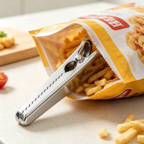 Hot Reusable Stainless Steel Bag Clips 3/6/12Pcs Multipurpose Clamps For Kitchen Food Seal Office Paper Document Storage Gadget