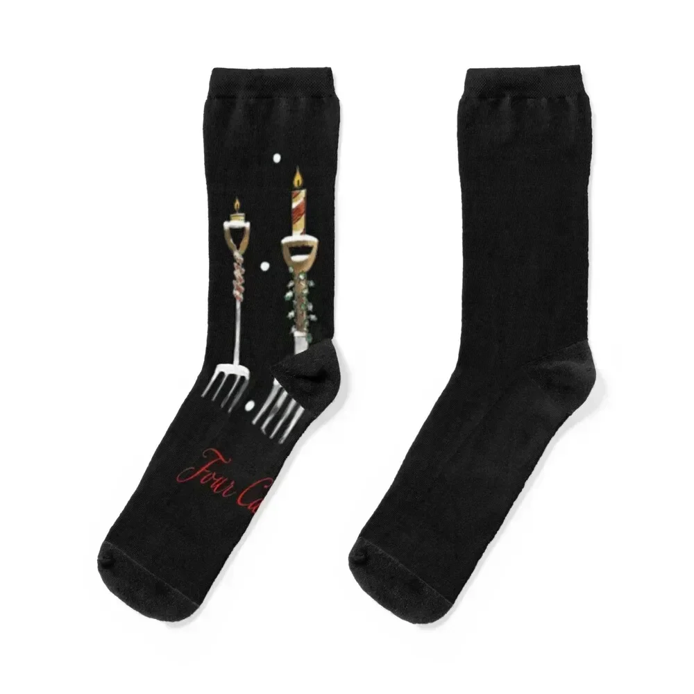 four candles fork handles Essential T-Shirt Socks cartoon christmass gift Men's Man Socks Women's