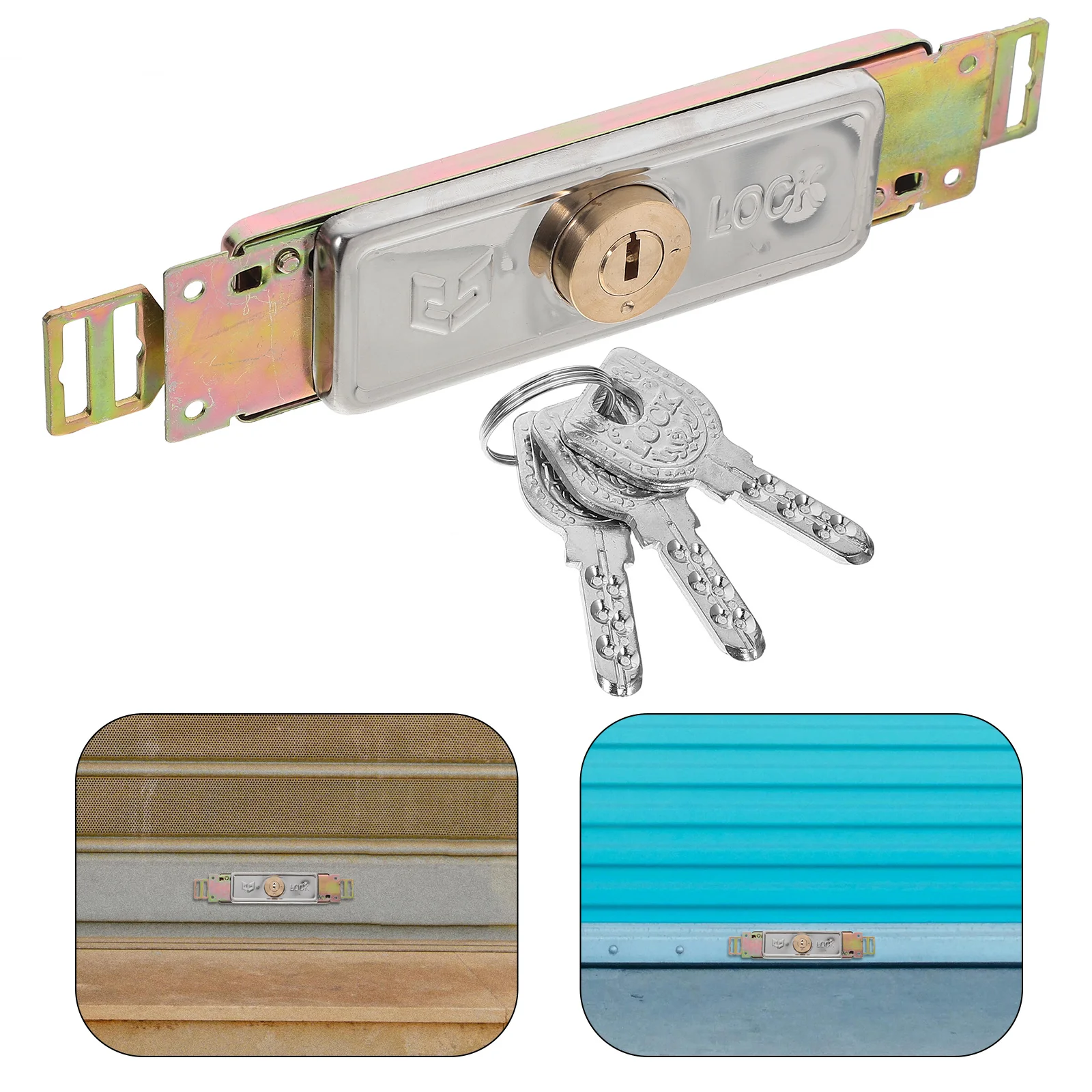 

Rolling Shutter Lock Heavy Duty Iron Security Latch For Garage Gate Barn Door Outdoor Keyless Entry Slide Bolt Lock