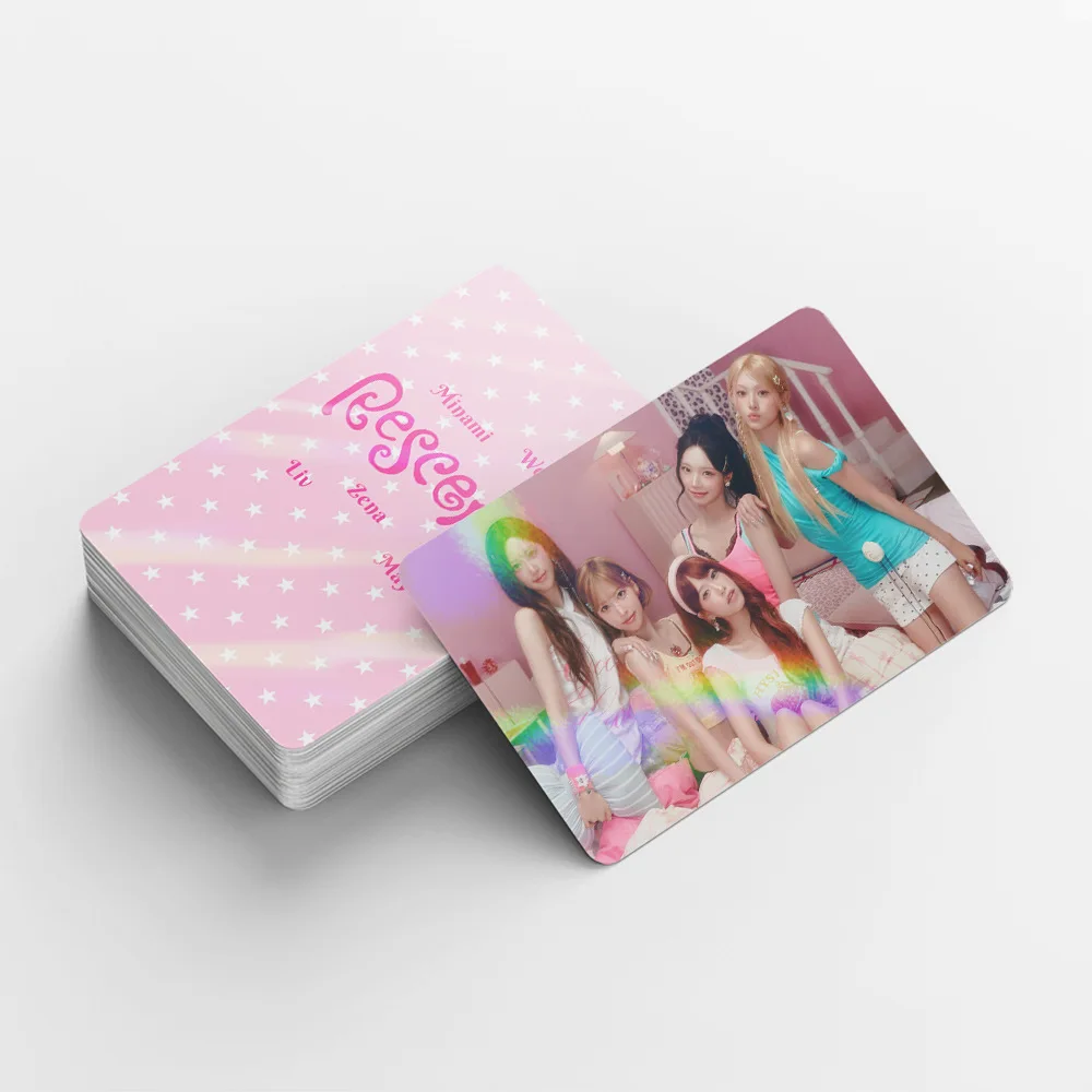 124 Laser Cards K-Pop Girl Group Single Pretty Girl Flash Stickers LOMO Cards Holographic Cards Fan Collection Support Cards Gif