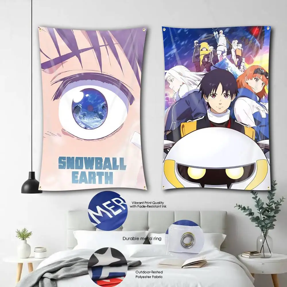 Tetsuo Manga S-Snowball Earth Official  Flag Tapestry Banner for Bedroom Living Room Outdoor Camping Custom Supported