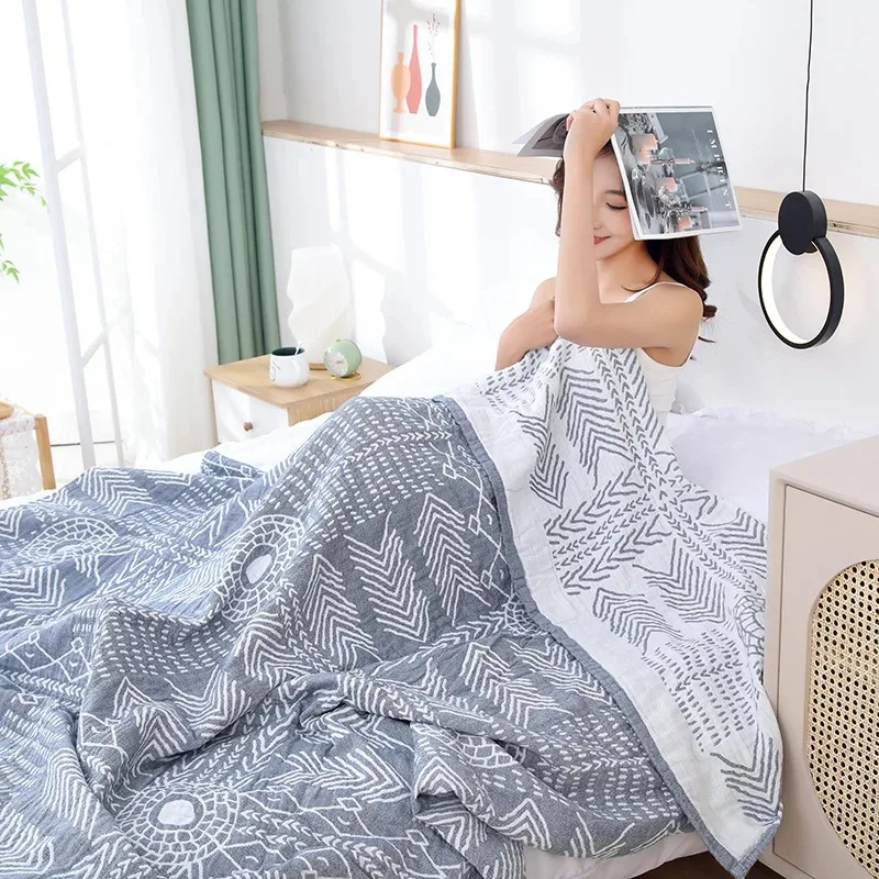 

Class A Three-layer Gauze Pure Cotton Towel Quilt Summer Blanket Towel Blanket Office Nap Blanket Air Conditioning Cover Blanket