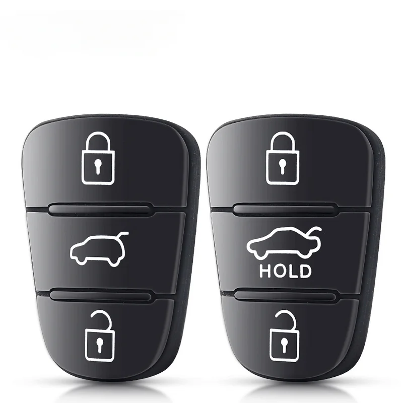 Car Key Silicone Buttons Pad For Modern Kia Triple Key Remote Cover Key Case Button Leather Protector Interior Accessories