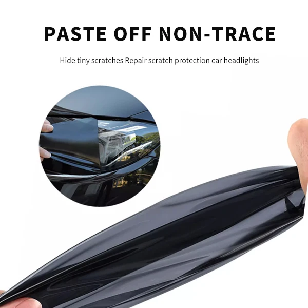 2025年 国内製 TPUリムーバブルグルーヘッドライトビニールラップ TPUフィルム PPF TPH ティント ライトブラック 車用