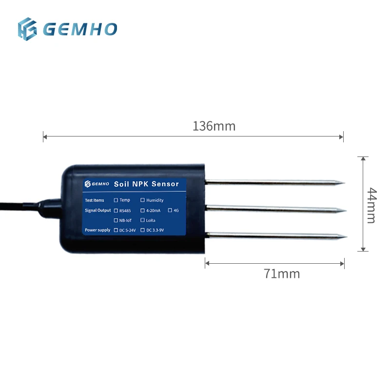 Gemho RS485/4-20mA NPK Soil Meter Soil NPK Sensor Test