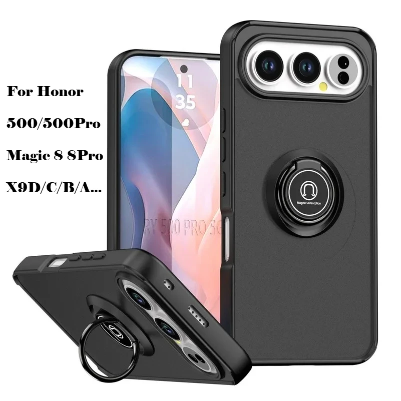 Rotatable Bracket Case for Honor 500 500 Pro 400 300 Magic 8 8 Pro 7 X9d/c/b/a X8 Finger Ring Car Magnetic Holder Ott-Box Cover