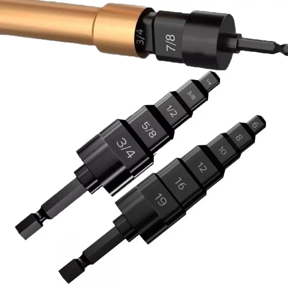 

5 in 1 Copper Pipe Expander Hexagonal Shank Wear-resistant Tube Expanding Tool Durable Multifunctional Tube Expander