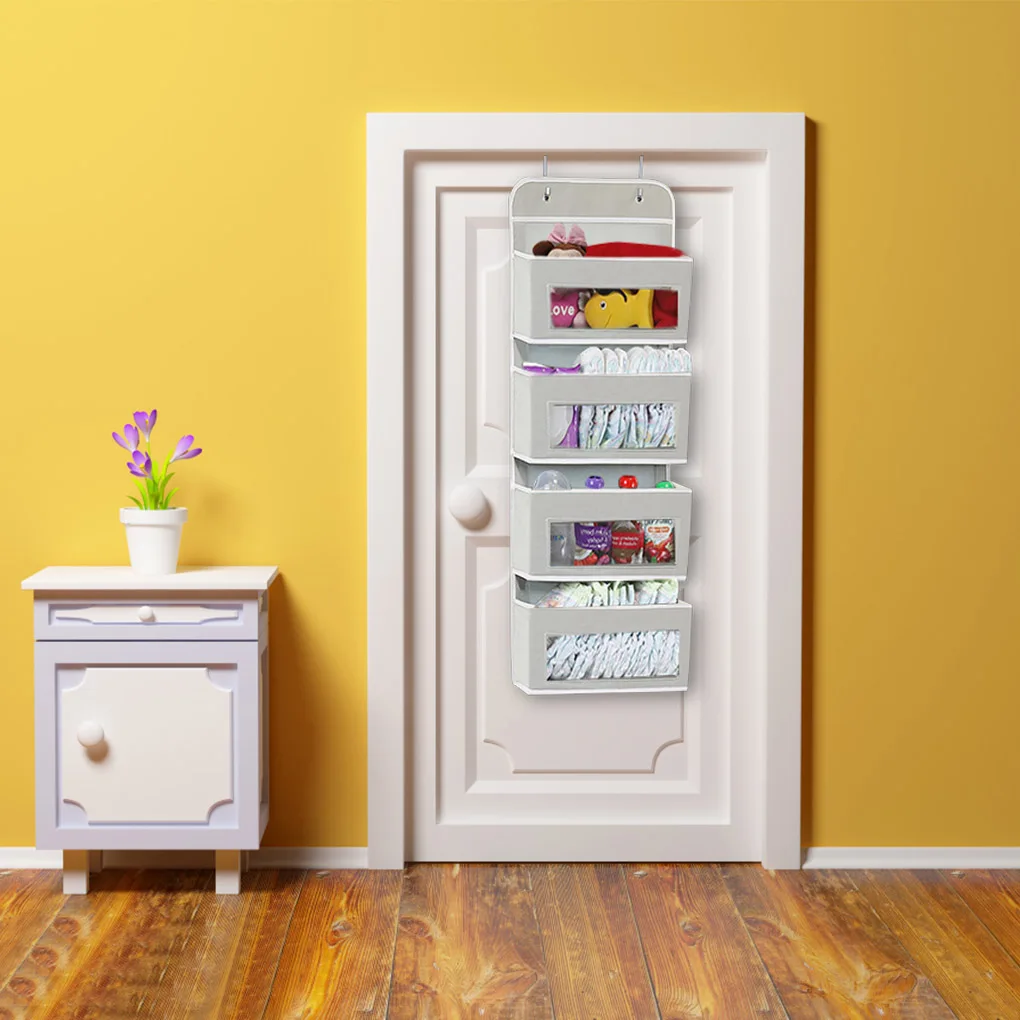 Bolsa de almacenamiento colgante por encima de la puerta, organizador interior de armario, tela de malla, soporte de bolsillo, juguetes de guardería, dormitorio y sala de estar