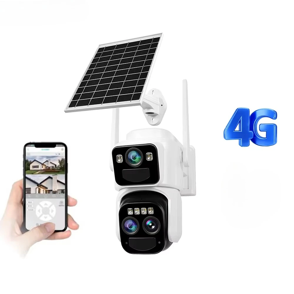 

6MP Solar CCTV Security IP Camera Three Lenses 10X Optical Zoom Color Night Vision Detection Wide Angle Outdoor Camera