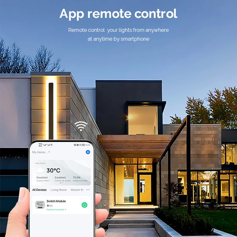 Modulo interruttore Dimmer intelligente Wifi fai-da-te Tuya/Smartlife APP telecomando bidirezionale compatibile con Alexa Google Home Voice Control