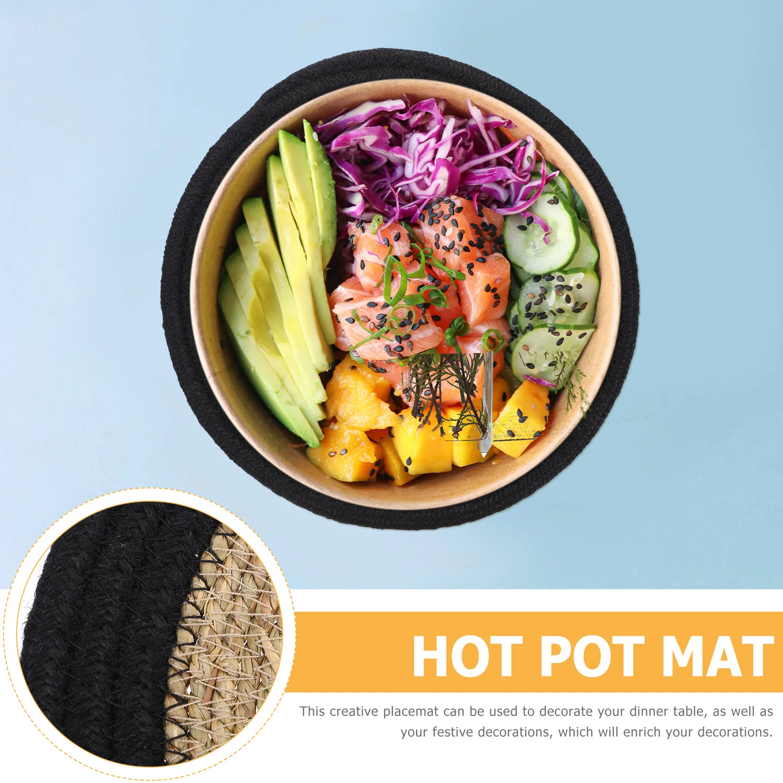 

1Pcs Creative Placemat Heat Insulation Mat Black Decorative Table Accessory Party Banquet Home Dining Table