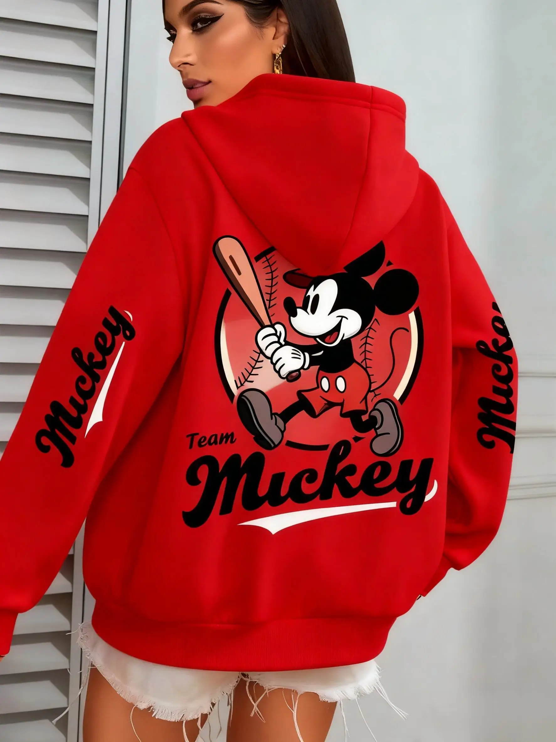 Y2k Disney Mickey Felpa con cappuccio Donna Uomo Casual Pullover Felpa Streetwear Oversize Vintage Top a maniche lunghe Nuova moda autunnale