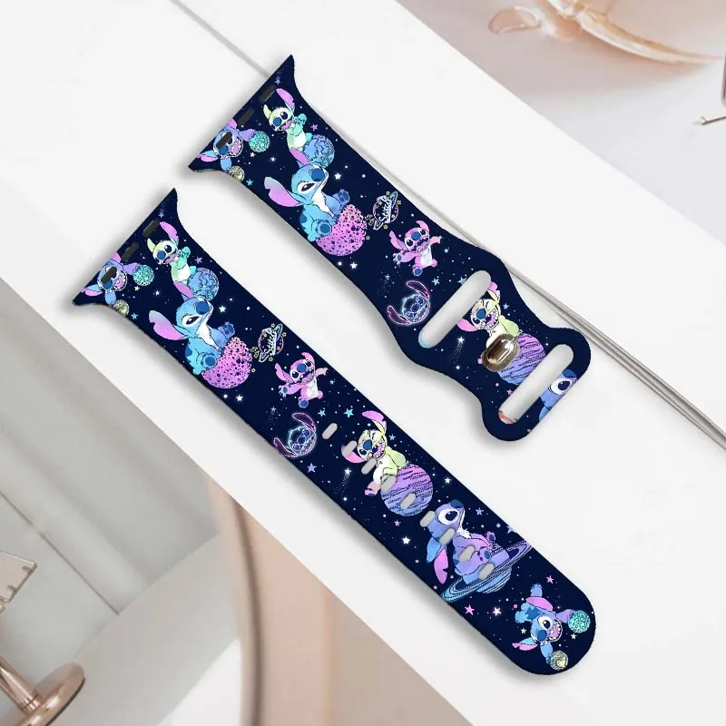 

Colorful Disney 8 Strap for Apple Watch 46mm 44mm 42mm 41mm Silicone Band Replaceable Watchband for iWatch 11 10 9 8 SE
