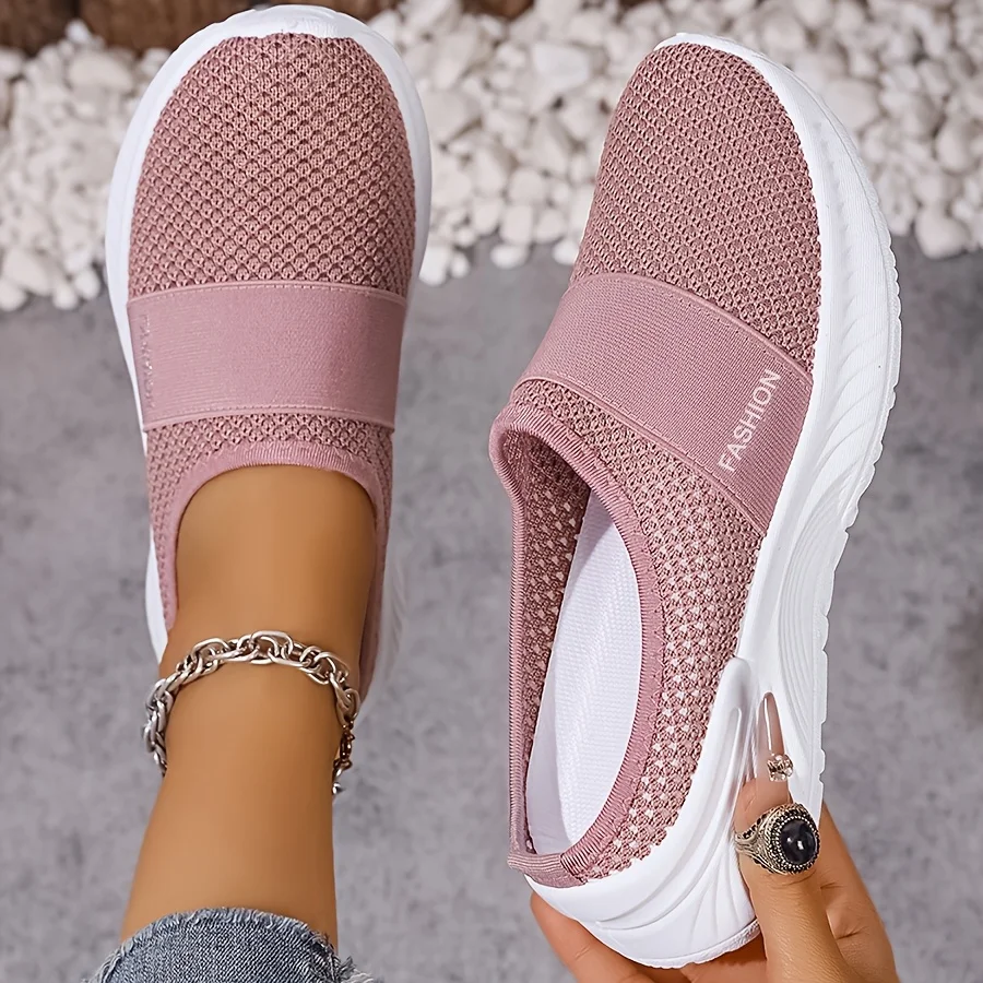 Women's Casual Slip-On Sneakers Breathable Fabric Lightweight PVC Sole Machine Washable Cleanable All-Season Comfort Shoes image 3