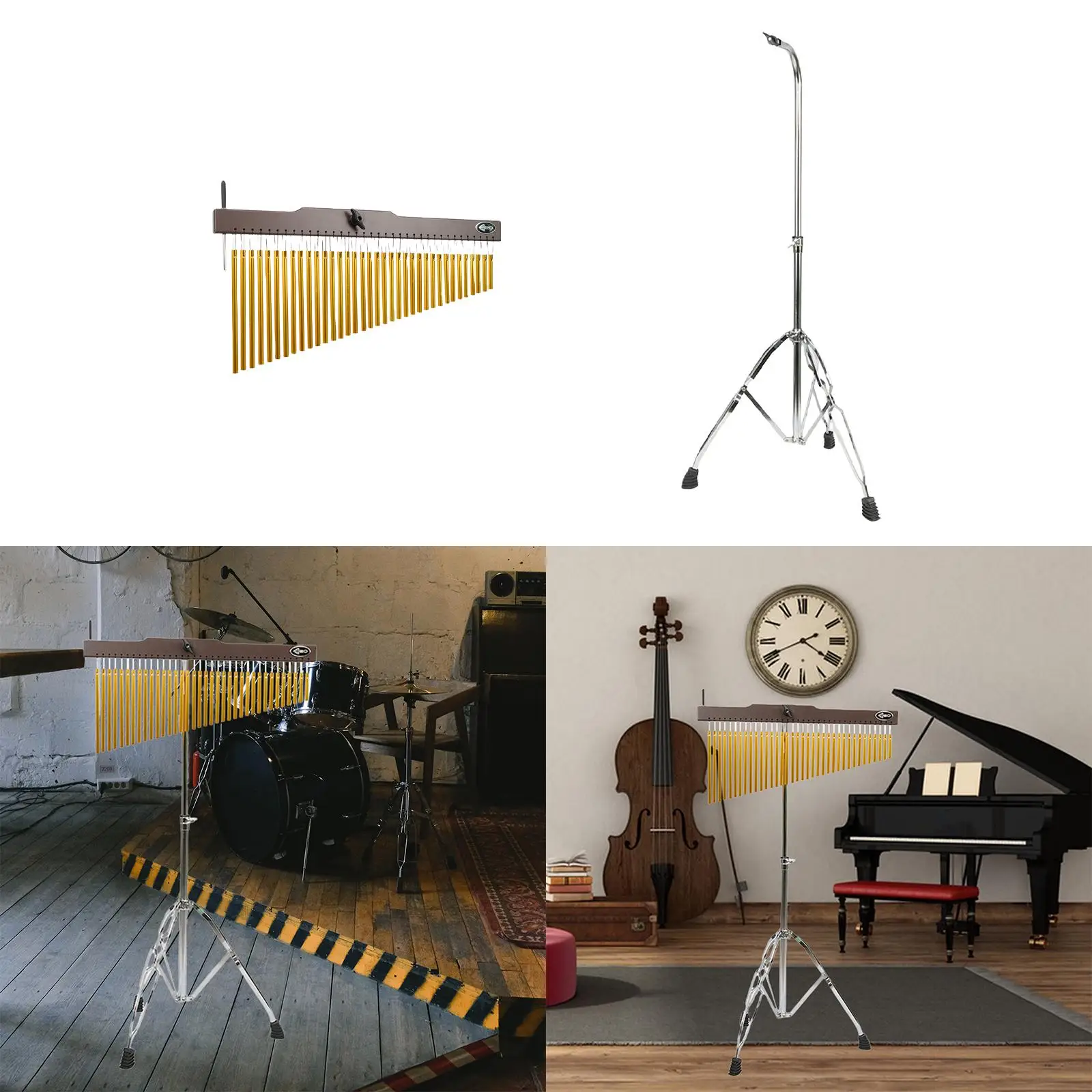 36 Tone Bar Chimes Accompaniment Teaching Aid Birthday Gift Portable Easy to Use Tripod Stand Hand Chimes for Practice Adults