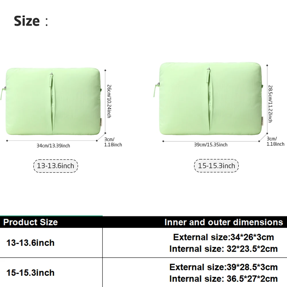 Laptop Sleeve 13-15.3Inch for MacBook Air Pro/Neo Dell HP Lenovo Surface Portable Fashion Notebook Soft Case for Travel School