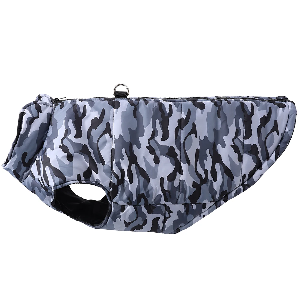 Winter Warm Clothes for Medium Large Dogs Windproof Padded Dog Vest Jacket with D-ring Fashion Camouflage Print Labrador Outfits