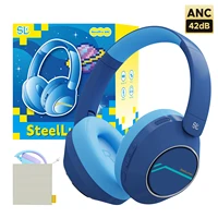 Auriculares Bluetooth inalámbricos para niños, auriculares con cancelación activa de ruido, auriculares plegables de volumen seguro con micrófono para niños y adolescentes