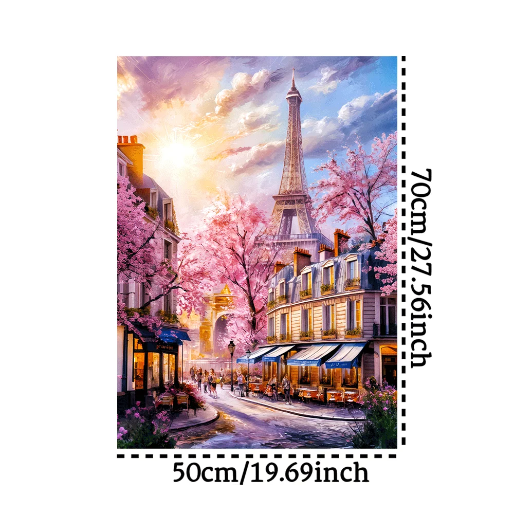 

[Сладная парижская головоломка] 1000 шт. Сложная парижская уличная сцена и пазл с Эйфелевой башней - большой 70 см x 50 см (27,5