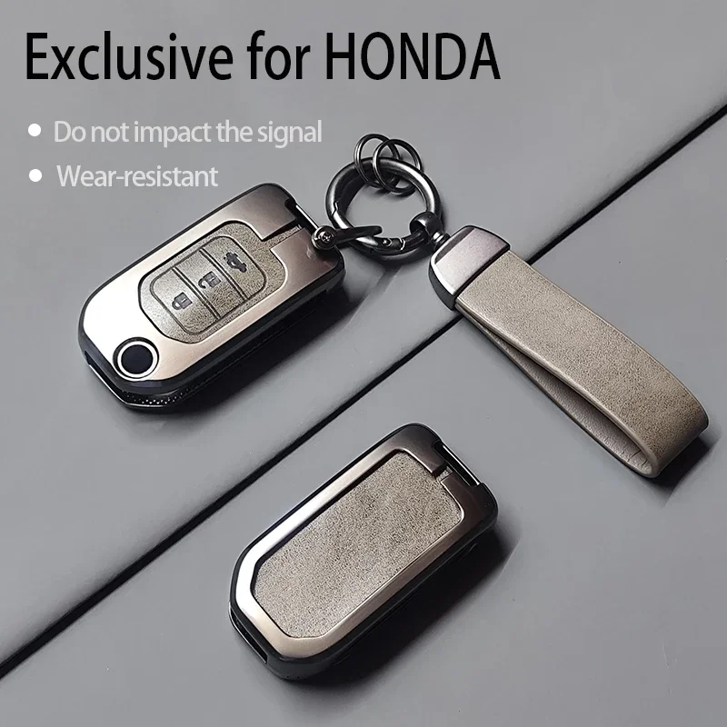 Zinc Alloy Car Flip Key Case Cover For Honda Civic Accord City Odyssey CR-V XR-V HR-V Vezel Jade Jazz Crider Keyless Keychain