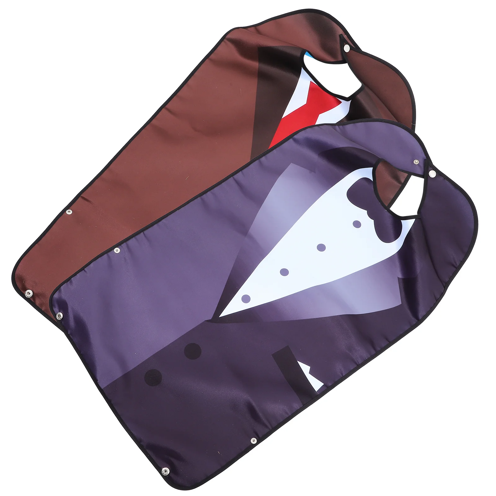 

2Pcs Polyester Adult Bibs Waterproof Eating Apron Comfortable Fit Back Closure for Elder Patient Meal Time Protection