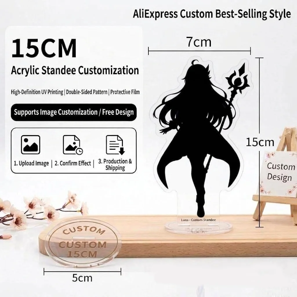 Custom Acrylic Stand 15cm or cartoon Characters Character Photos Pet Pictures 6cm 10cm 15cm or Other Sizes