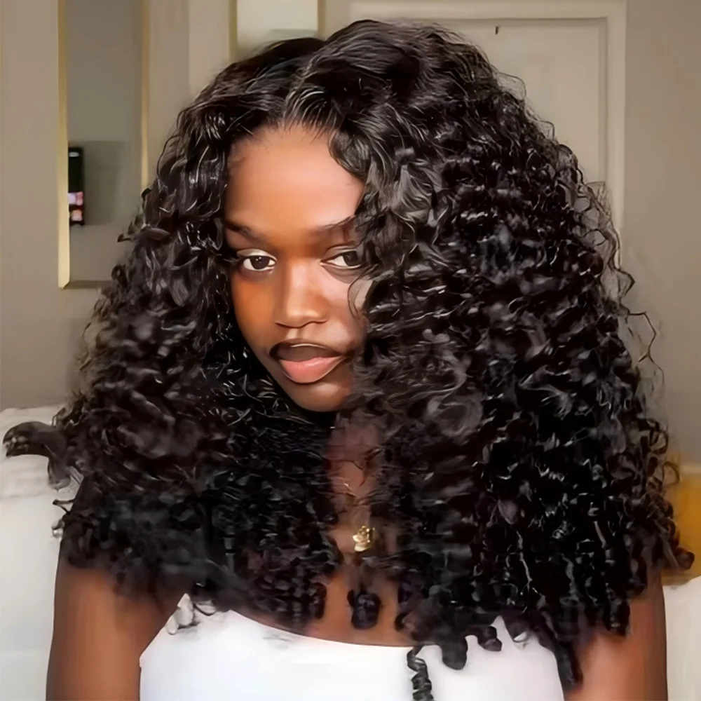 13X4 13X6 HD Transparent Lace Front Burmese Curly Glueless Wig Bleached Knots Wear Go Wig Lace Frontal Wigs 30 32Inch 210%
