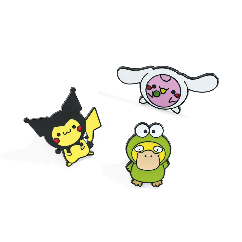 Anime Figures Pokemon Brooches Cute Alloy Enamel Badges Clothes Backpack Hats Pocket Monster Jewelly Gifts for Friends