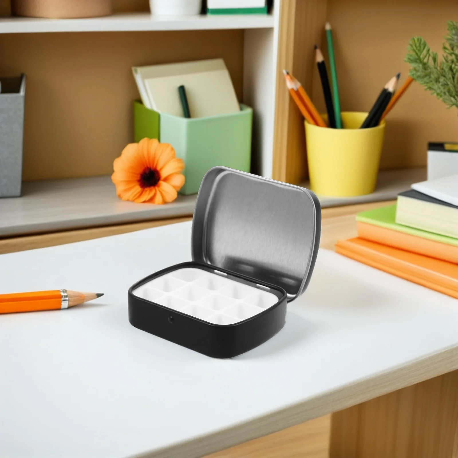 12 Wells Watercolor Palette Box Mini Metal Paint Storage With Lid Outdoor Art Diy Sketching Portable 12 Grid Mini