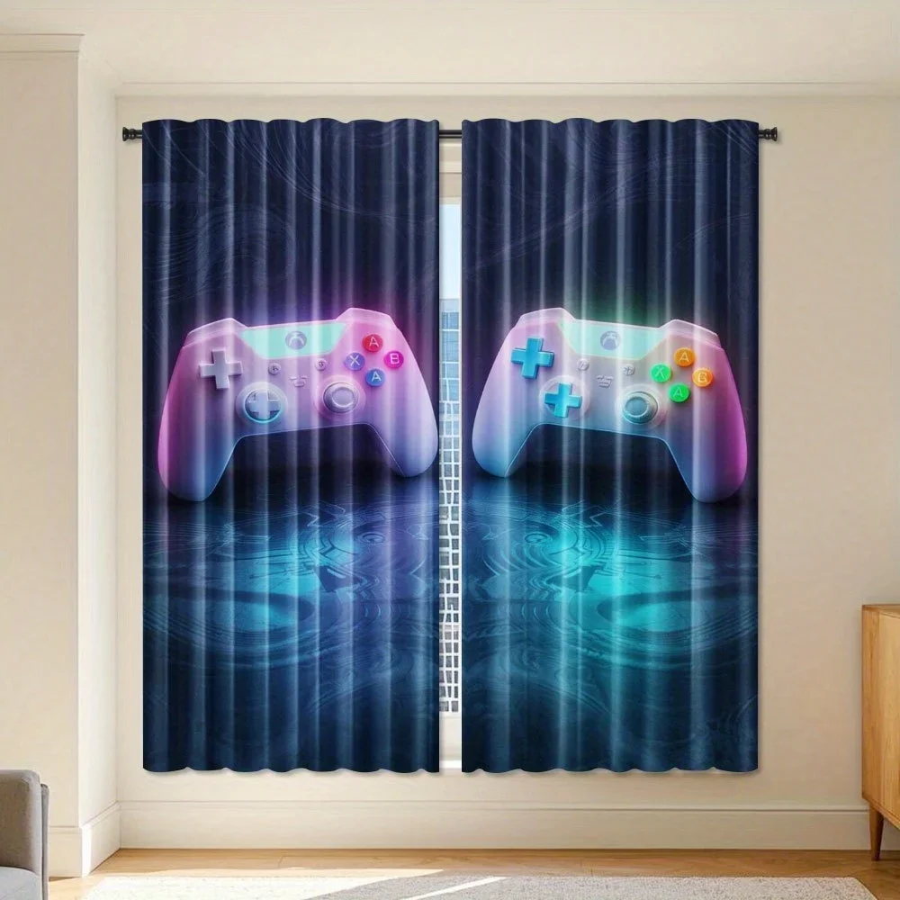 Colorful abstract game controller Print Drapes Room Darkening Window Curtains Home Decor,Rod Pocket Blackout Curtains Bedroom