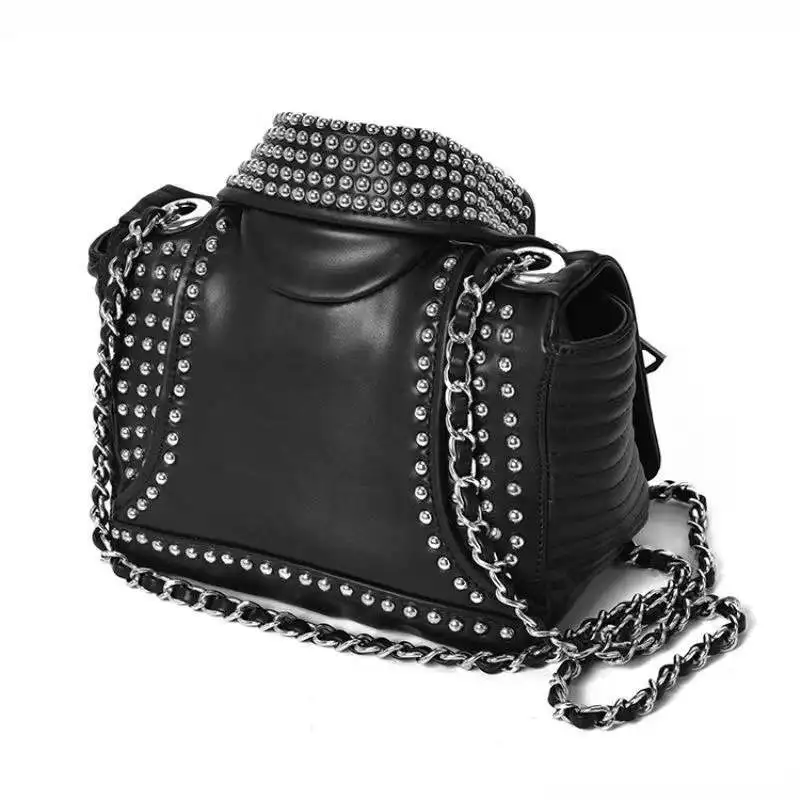 Designer Chain Bag Women Clothing Shoulder Rivet Jacket Messenger Bag Ladies Leather Luxury Handbags Bolsa Feminina Bolsos Mujer