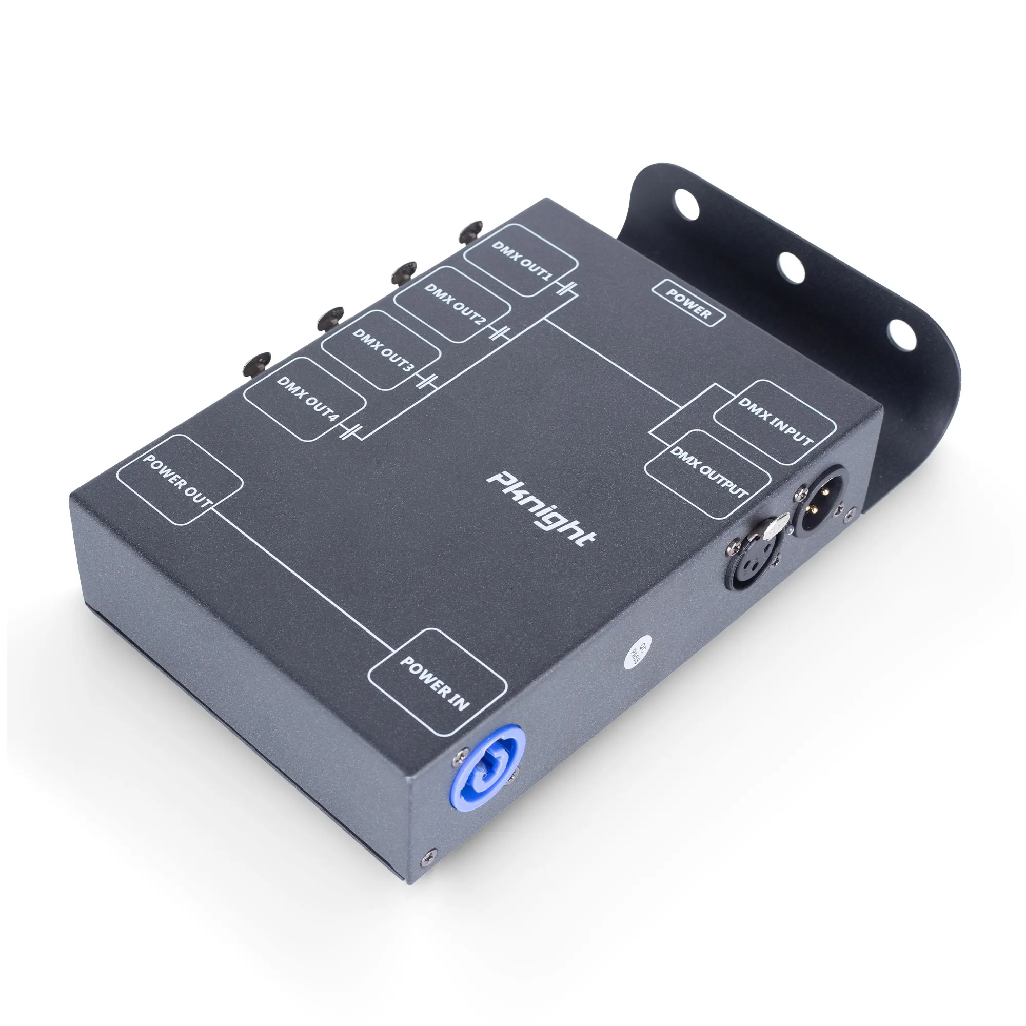 4-Channel DMX Signal Splitter with Optical Isolation and PowerCON Linking Signal Amplifier Distributor for stage lighting