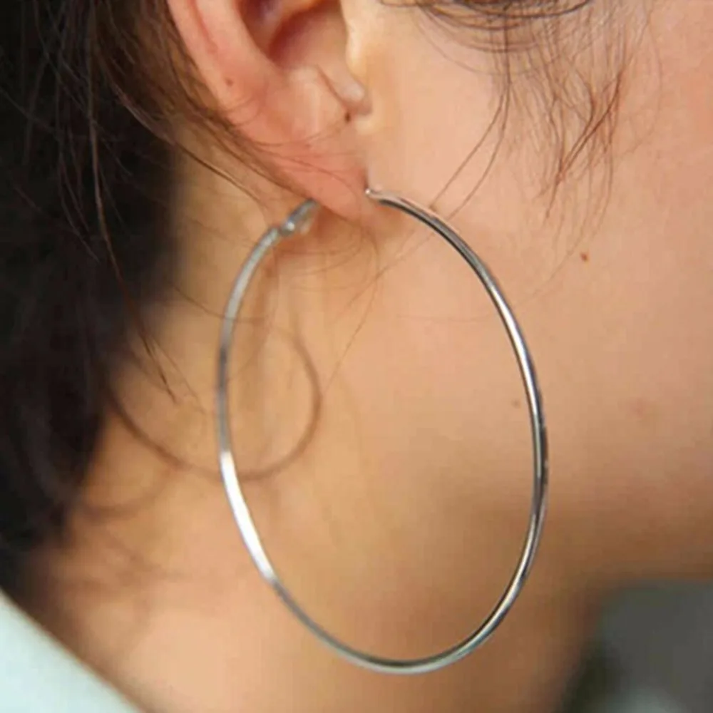 BLIJERY Trendy Large Hoop Earrings Big Smooth Circle Earrings Basketball Brincos Celebrity Brand Loop Earrings for Women Jewelry